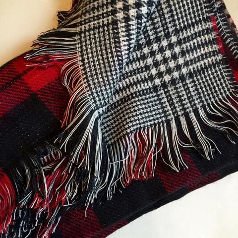 plaid reversible blanket scarf from michael stars at lusso