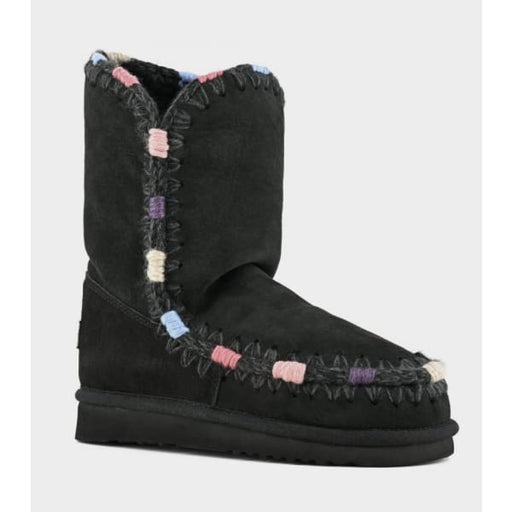 black over stitch with color block boot - Clothing & Accessories