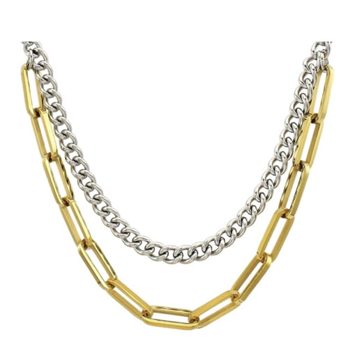 stacked two tone necklace - Jewelry