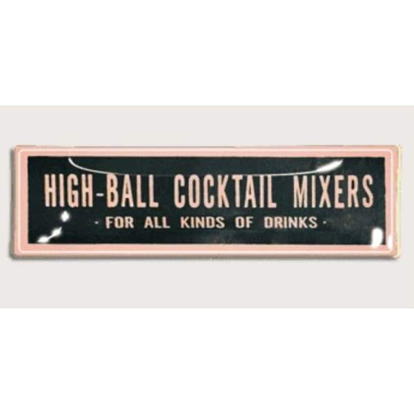 High Ball Cocktail Mixers 3.5x 12 Pink Decoupage Glass Tray - Home & Gift